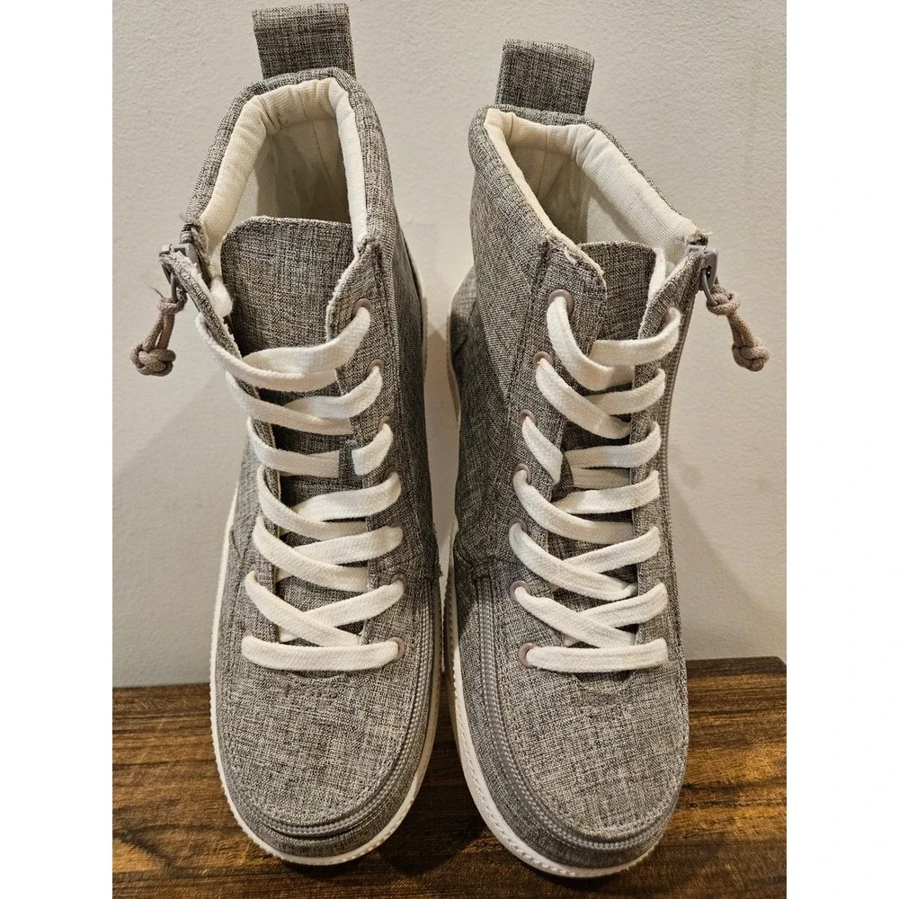 Billy Footwear Classic High Top‎ Gray Jersey Adaptive Sneakers Kids 5M US 4M